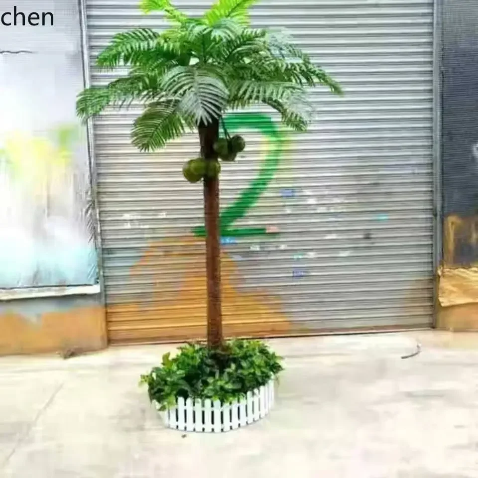 7.15-c13  Landscaping Large Fake Coconut Tree Landscape Green Plant Supermarket Hotel Lobby Floor Decoration Indoor Outdoor