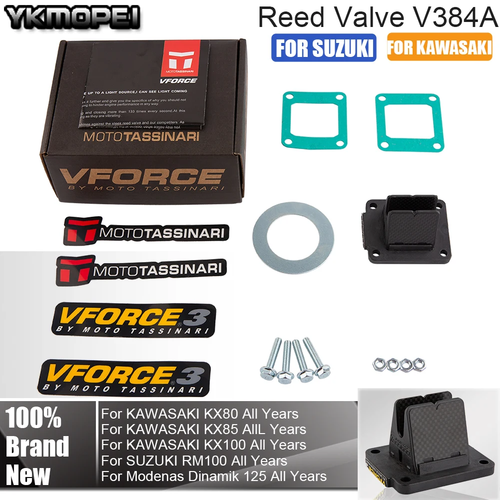 Motorcycle V Force Reed Valve V384A For KAWASAKI KX80 KX85 KX100 For SUZUKI RM100 And Motor Modenas Dinamik 125 All Years