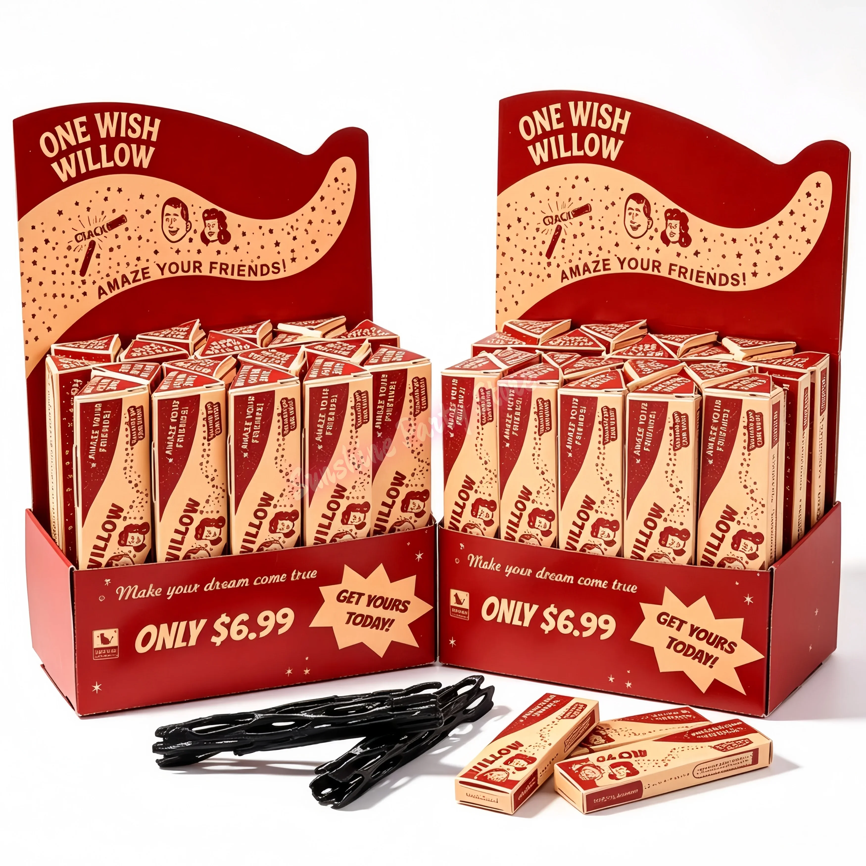 3D-gedruckte „Ein-Wunsch-Weide“ mit Retro-Box, 10 cm, zerbrechlicher Wunschstab, Glückssymbol für Hochzeit, Geburtstag, Weihnachten, Neuheits-Requisite – Detail 1