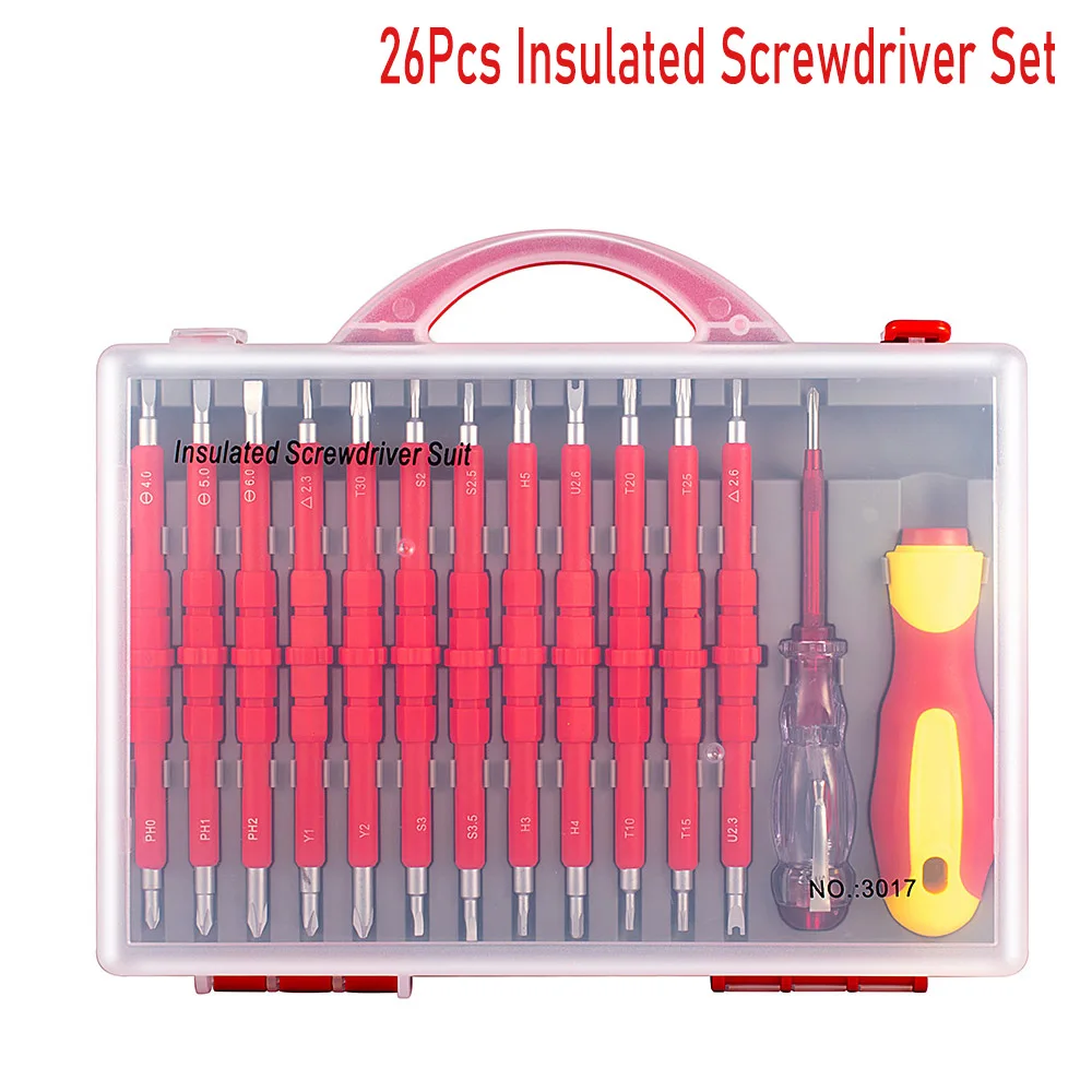 Hand Tool Insulated Screwdriver Precision Magnetic Bits Removable Torx Hex Slotted Phillips Electricians Repair Tool