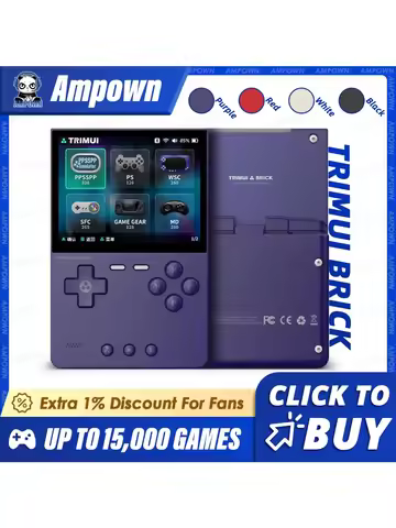 TRIMUI BRICK Handheld Game Console 3.2'' IPS Screen Linux System Trimui UI Metal Back Panel Key LED Lighting Free Keycap Gifts