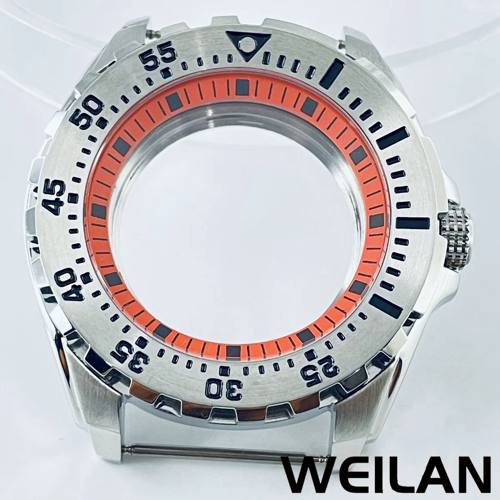 44mm Silver Stainless Steel Watch Case Black Blue Green Chapter Ring Fit NH34 NH35 NH36 NH38 NH39 NH70 N Movement