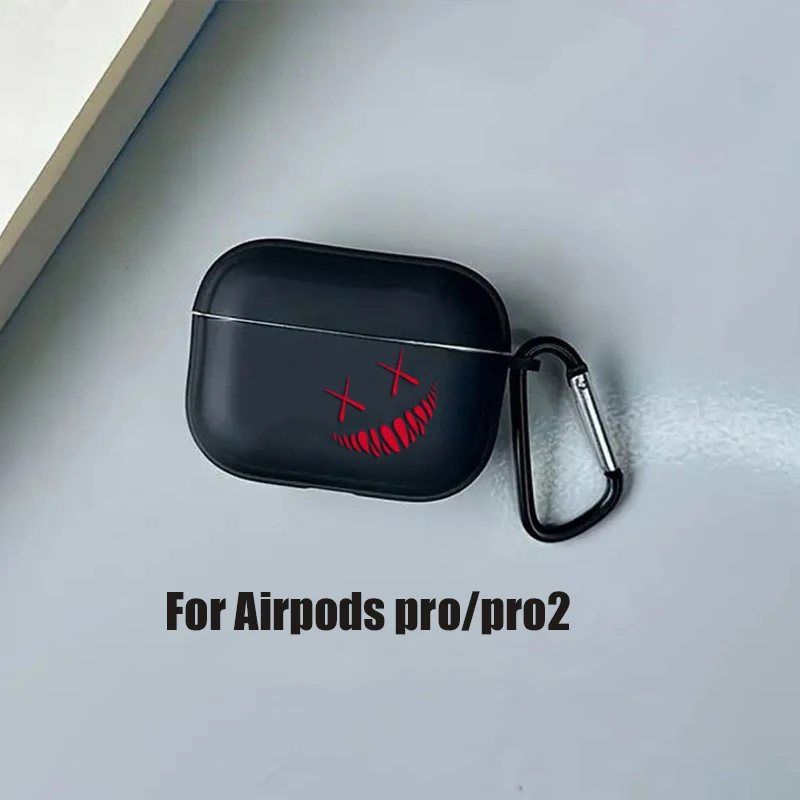 Rode Glimlach op het gezicht Airpods Case Oortelefoon Case voor Airpods 1 2 3 4 Pro 2 Generatie Airpod Case Cover Cadeau voor vriend