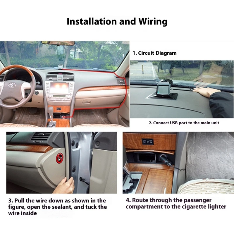 كاميرا سيارة ذات زجاج أمامي H3CE لا تتطلب أسلاك الوضع الليلي 140 درجة تسجيل حلقة رؤية واسعة مدمج في مستشعر G للحوادث