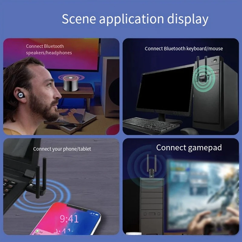 SCLS 150 متر Bt5.4 محول بلوتوث محرك مجاني الكمبيوتر Usb بلوتوث سماعة الصوت استقبال الارسال مع الهوائي