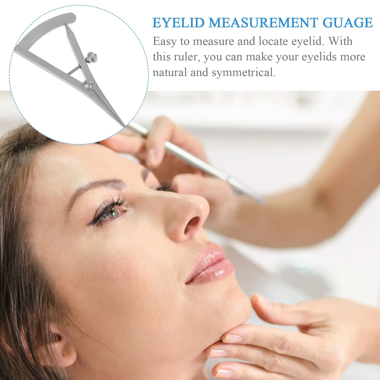 Stainless Steel Double Eyelid Gauge Eyelid Measurement Tool Ruler For Measuring Scale Portable Gift