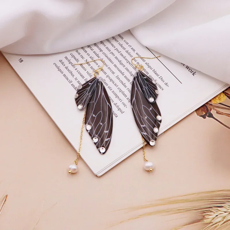 Minar Rainbow Gradient Resin Butterfly Dangle Earrings