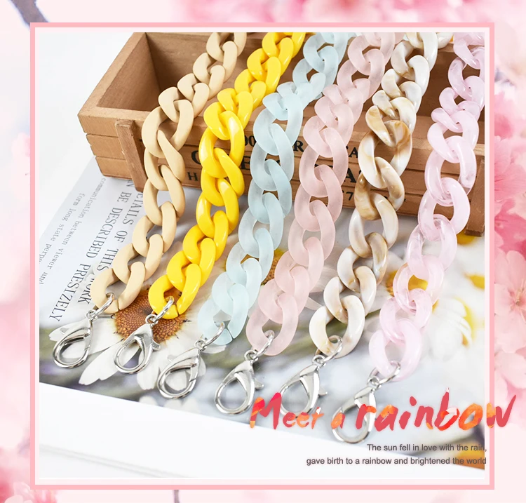1/2Pcs Deepeel 60cm Acrylic Bag Strap Purse Resin Chain Detachable Lobster Clasps for Handbag Handle DIY  Making Accessories