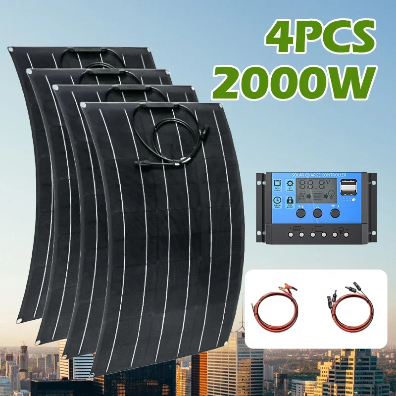 Flexible Solar Panel Kit 500-2000W 12-48V Battery Charger | For RVs, Yachts, Campers & Rooftops