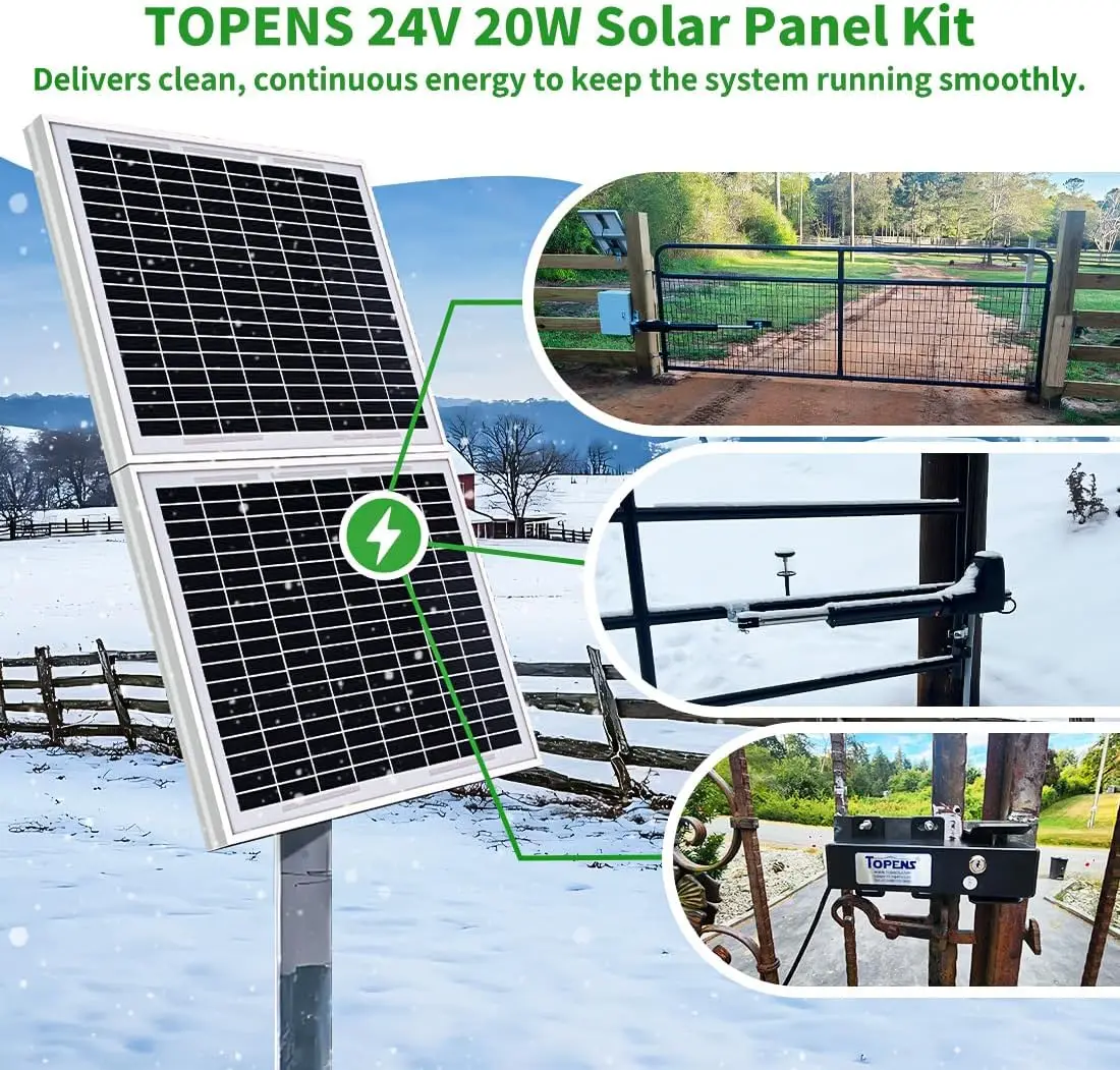 TSQ20W 20W 24V Kit de panel solar monocristalino para abridor de puerta, barco, RV, luz de jardín
