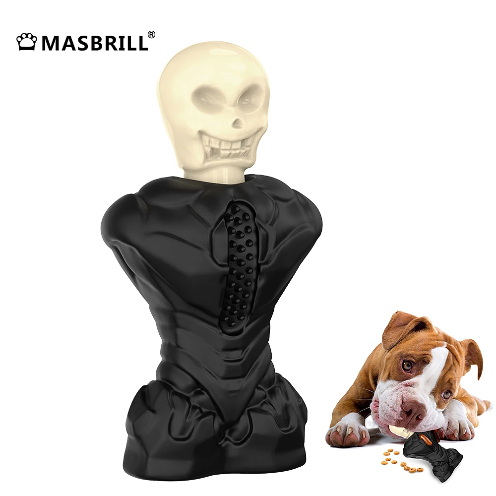 MASBRILL Pet Dog Toy chew skull Tooth Cleaning Dog training rubber Indestructible Dog Food for Small Large Dogs Supplies