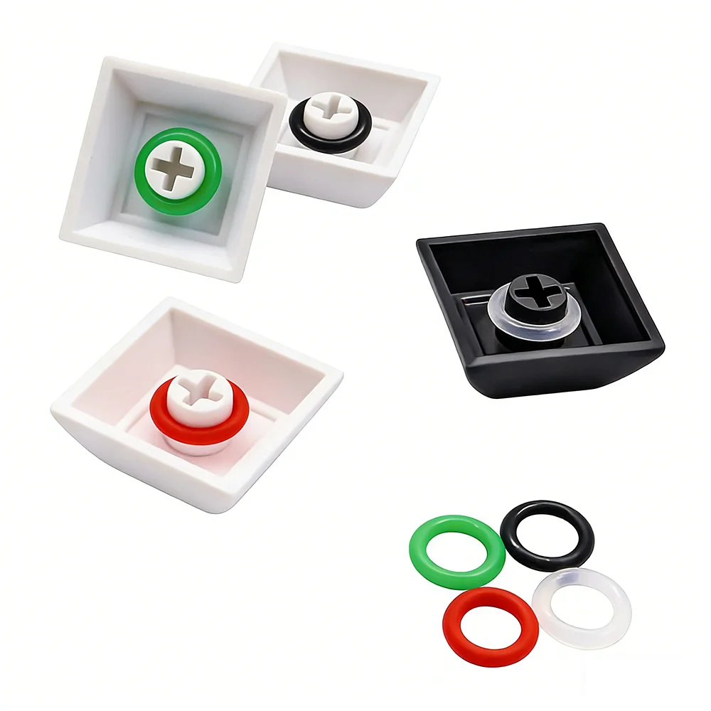 200/100pcs Rubber O-Ring Keyboard Switch Dampener Damper for MX Switch and Mechanical Key Silicone O-Rings White Red Black Green