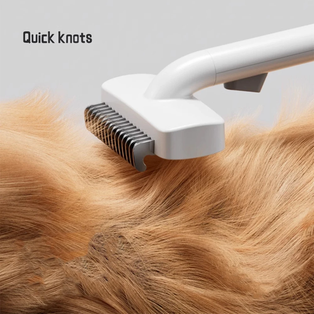 Klicken Sie auf den Haarentfernungs- und Knotentferner-Kamm für Katzen/Hunde, Klingen aus Edelstahl, sicheres Entwirrungswerkzeug mit ergonomischem Griff – Detail 1