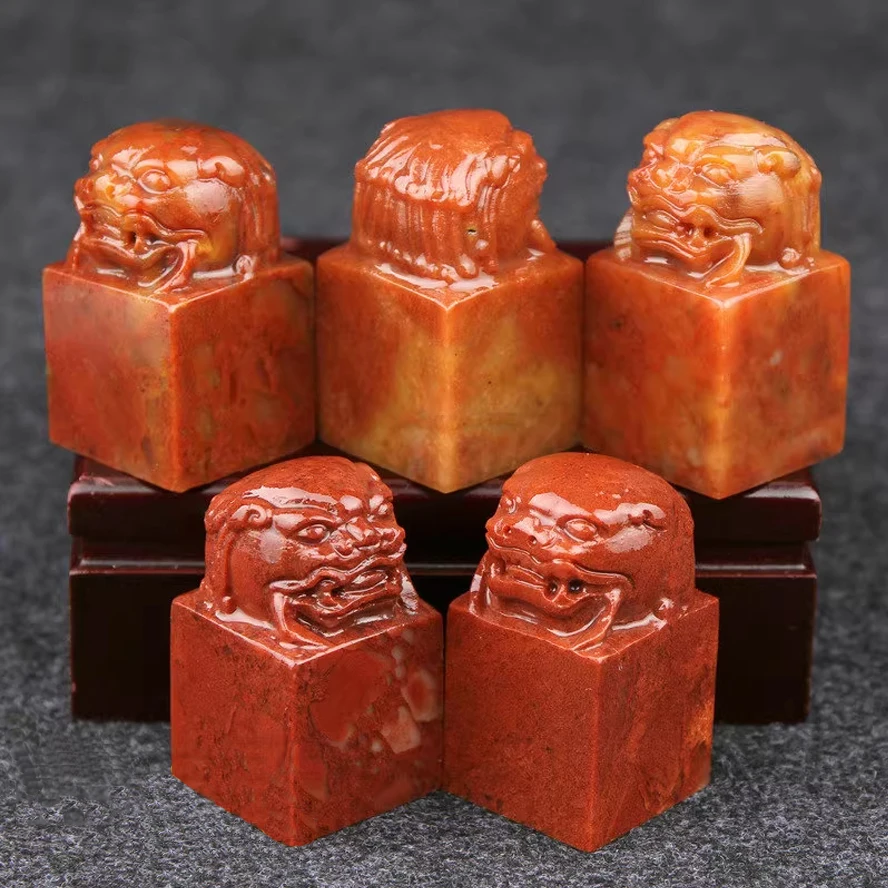 Blank Shoushan Stone Lighthouse Material Stamp Stone Collection & Appreciation Seal Lucky Name Chop Personalized Gift Art Set