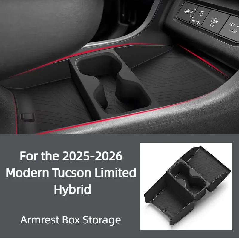 For the 2025, 2026 Modern Tucson Limited Hybrid (for Electronic Shift Only) TPE Car Under the Center Console Storage Bo