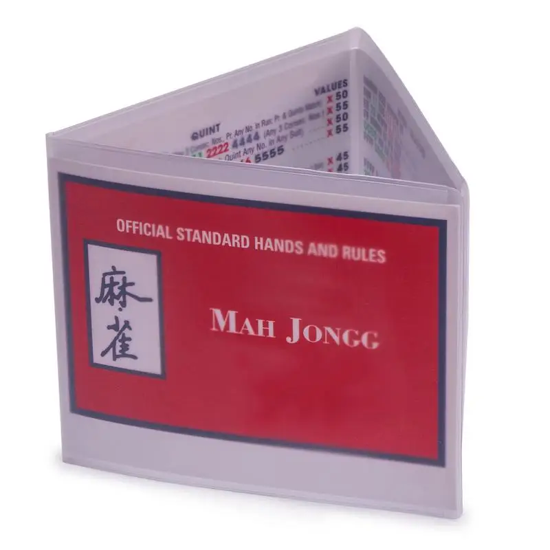 Rule Card Covers Mahjong Card Protector Clear Case PVC Rule Card Protective Case League Scorecard Cover For National Mahjong