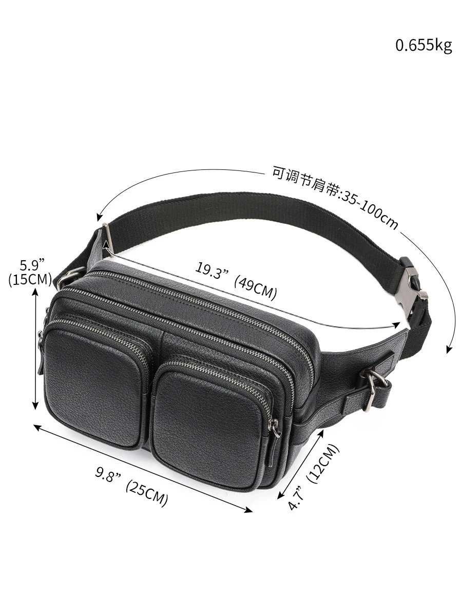 Latest Designer Waist Bag For Men Male Genuine Leather Fanny Pack Big Capacity Summer Outdoor Belt Pouch Bags For Man Waist Pack