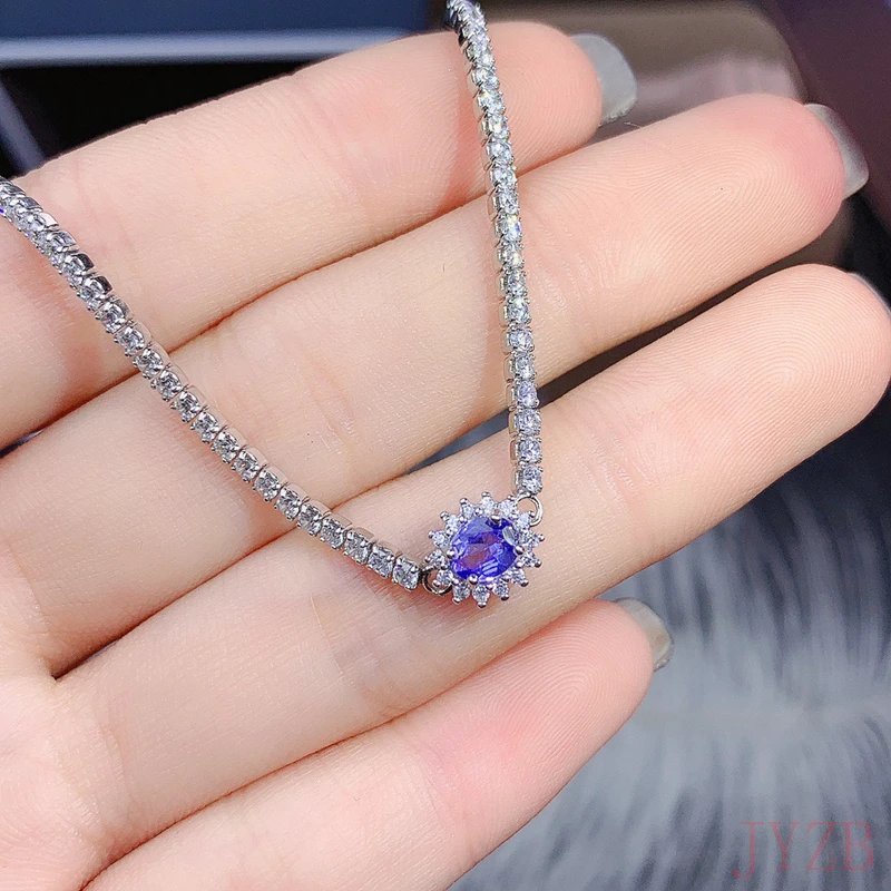 100% natural high quality Tanzanite bracelet S925 Sterling silver Fine fashion charming jewelry for women free shipping