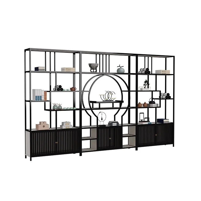 New Chinese-style shelf Bogu shelf Duobao Pavilion tea room bookshelf decoration with ornament floor