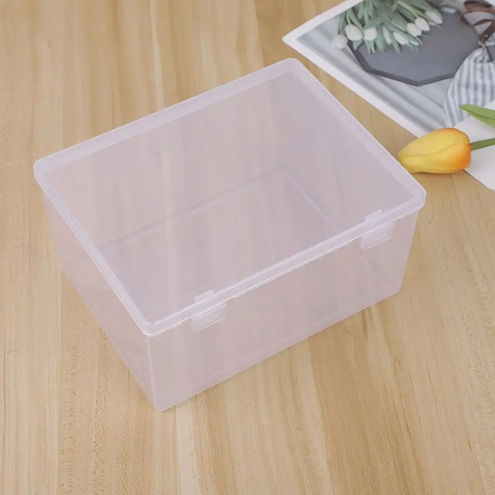 1Pcs Thickened Storage Box Rectangle Portable Plastic Case Transparent Small Medium Large Flip Box image 3
