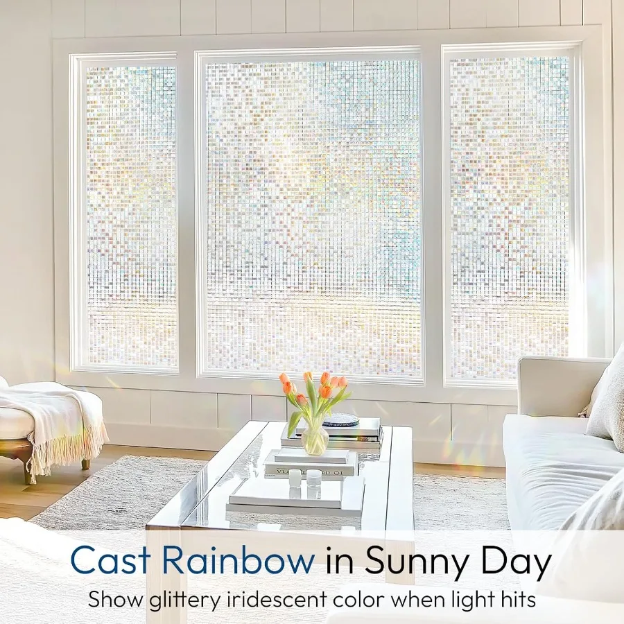 نافذة الخصوصية فيلم الزجاج الملون شباك الفيلم فسيفساء قوس قزح الزجاج الزخرفية تتشبث للإزالة ساكنة تتشبث تينت الأشعة فوق البنفسجية حجب غير #2