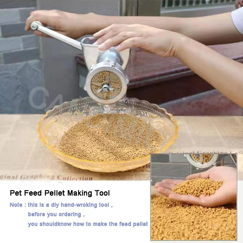 Manual Feed Pellet Machine Dewatering And Drying Processor Fish Bird Cat Dog Pet Making Small Animals Food Granulator