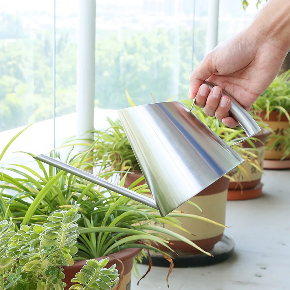 

Stainless Steel Watering Kettle 900ml Brushed Finish Durable Indoor Outdoor Flower Garden Succulent Watering Can Gardening Tool