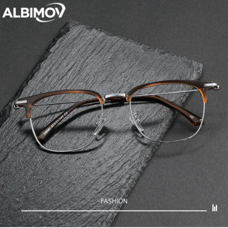 

Модные оптические линзы с рецептными очками, квадратная полурамка, прогрессивные очки для чтения при близорукости, ультралегкие очки по рецепту