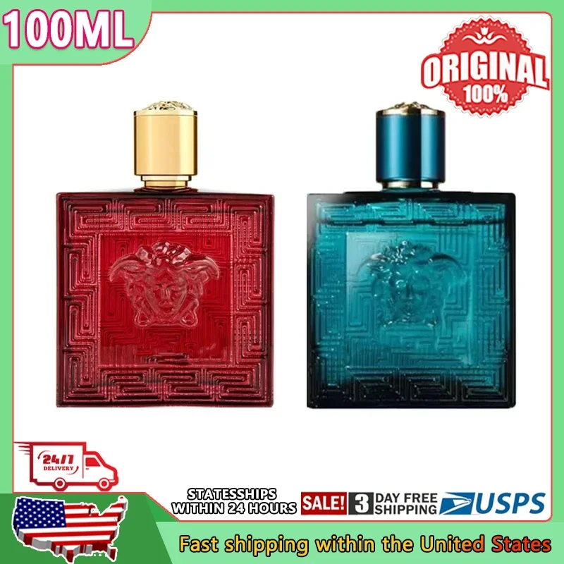 100 مللي Eros Flame Men Eau De Parfum Spray Tester Woody Notes مغطاة أو مكشوفة، عبوة عشوائية دقيقة