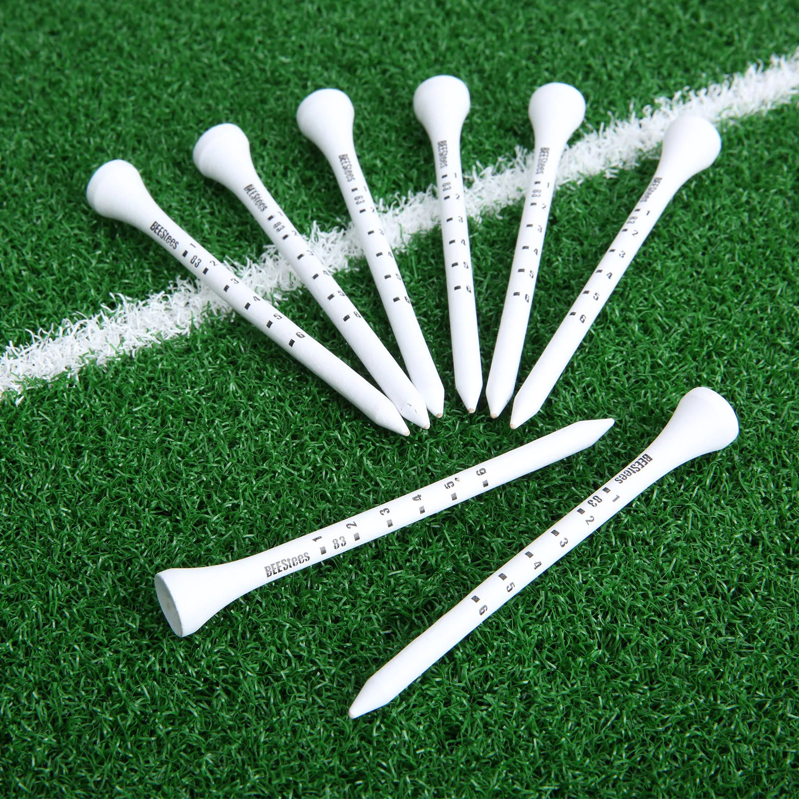 gohantee Professional 50 Pcs Golf Tees 83mm White Golf Wood Tees With Deep Mark For Irons Hitting Golf Practice Accessories