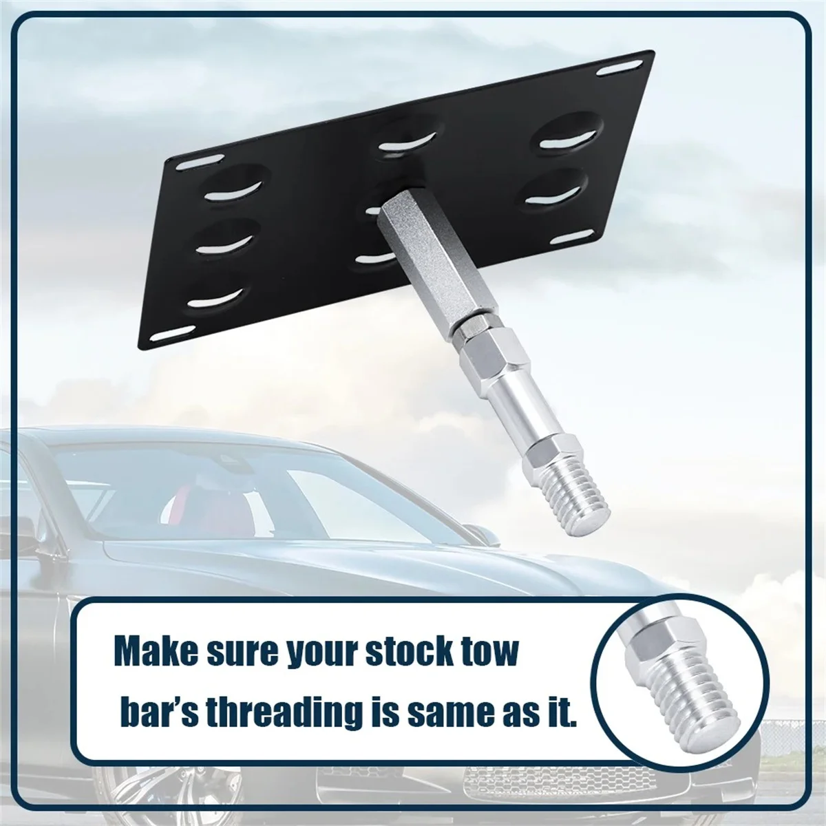 No Drill Front Tow Hook License Plate Mount Bracket for Volkswagen VW Golf GTI Jetta 05-10 Jetta Sportwagon 11-14 EOS Relocator - view 3
