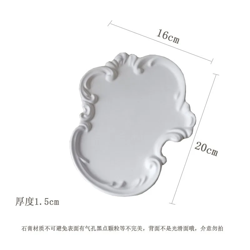 Jewelry display tray Gypsum tray European pattern irregular shallow plate jewelry necklace earrings photo display props view 5