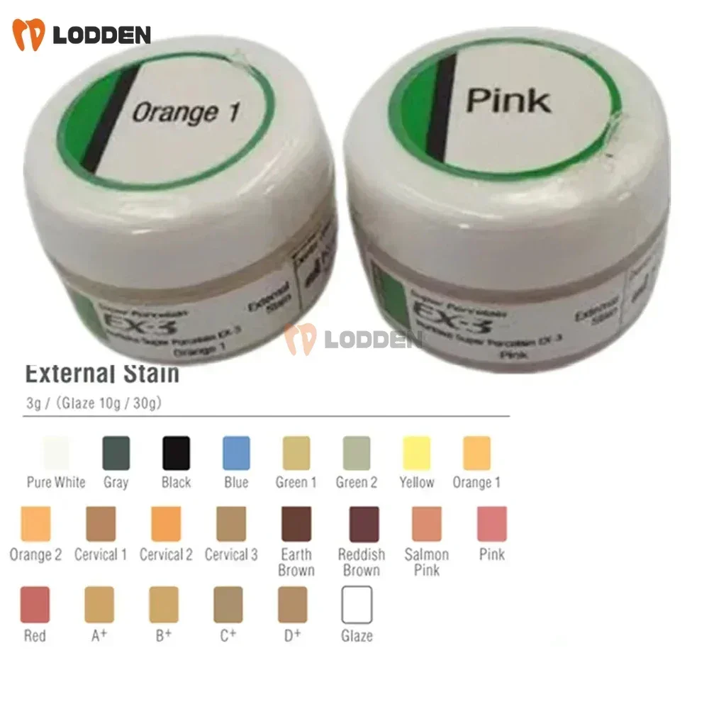 EX-3 Noritake External Stain Glaze 3g Super Porcelain Glazing Zirconia Ceramic Powder Kuraray Noritake Internal Stain Glaze