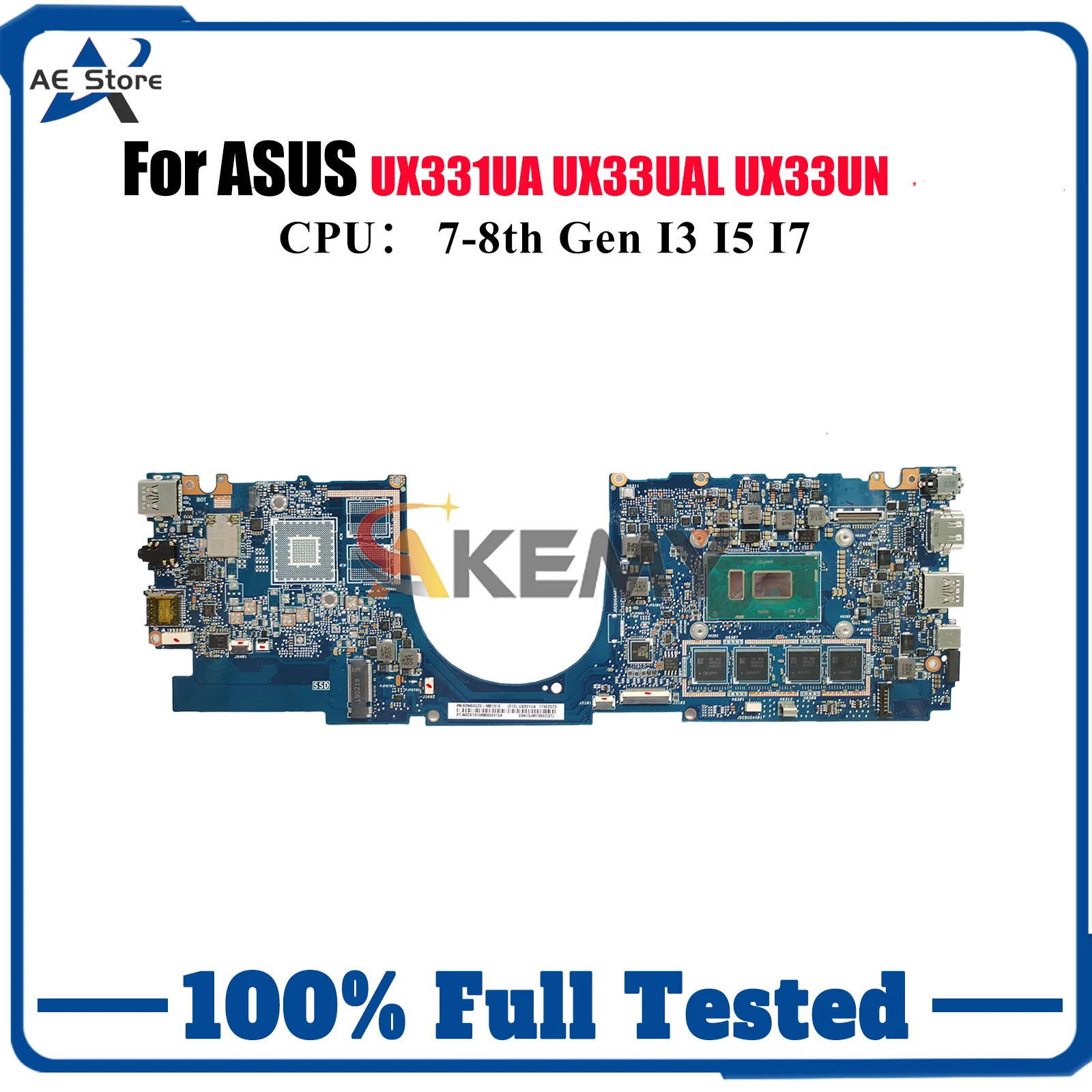 

UX331UA Материнская плата для ноутбука ASUS ZenBook UX33UN U3300U UX331 BX331U UX33UAL UX33UA Материнская плата с процессором I3 I5 I7 100% тест в порядке