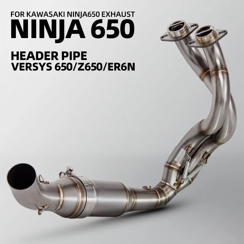 

Motorcycle Exhaust Manifold For Kawasaki ER6N VERSYS650 Ninja650 Z650 Stainless 51MM Interface Front Pipe