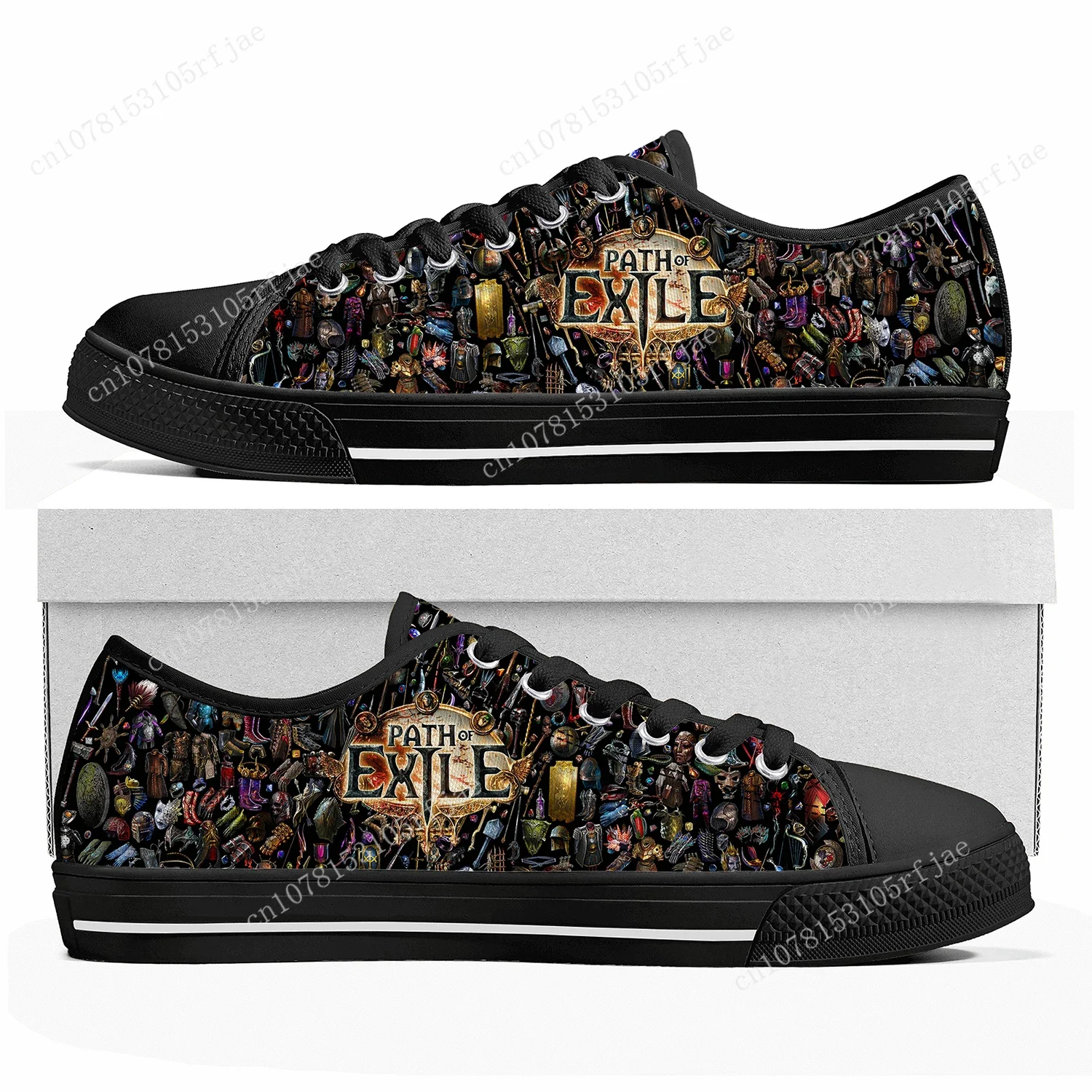 

Path of Exile Custom Low Top Sneakers Cartoon Game Womens Mens Teenager High Quality Shoes Casual Tailor Made Canvas Sneaker