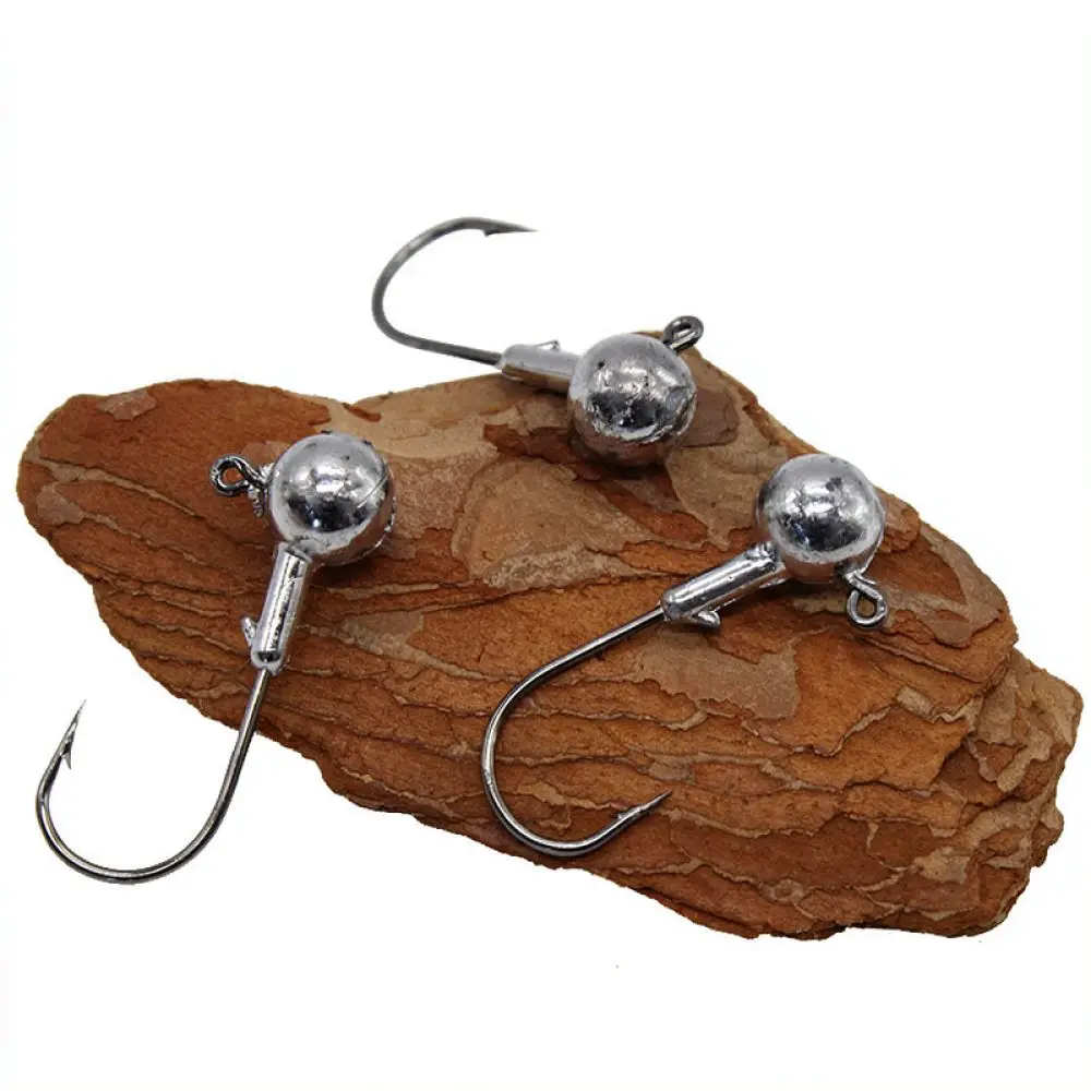 Sharp Jigging Hooks Fishing Equipment For Soft Plastic Baits Essential Terminal Tackle Natural Unpainted Jig Heads