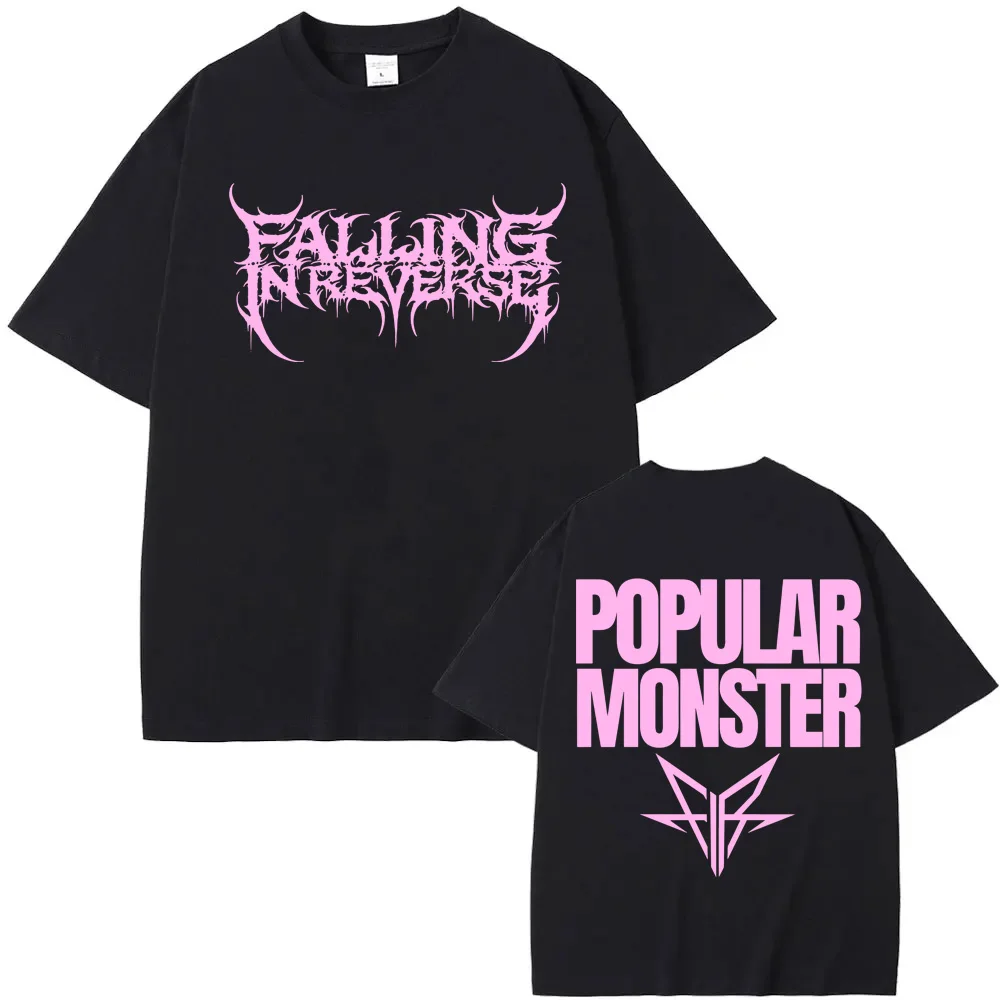 

Новая летняя футболка Falling In Reverse с коротким рукавом в одном стиле певицы Футболка с графическим принтом Популярная футболка с текстом монстра