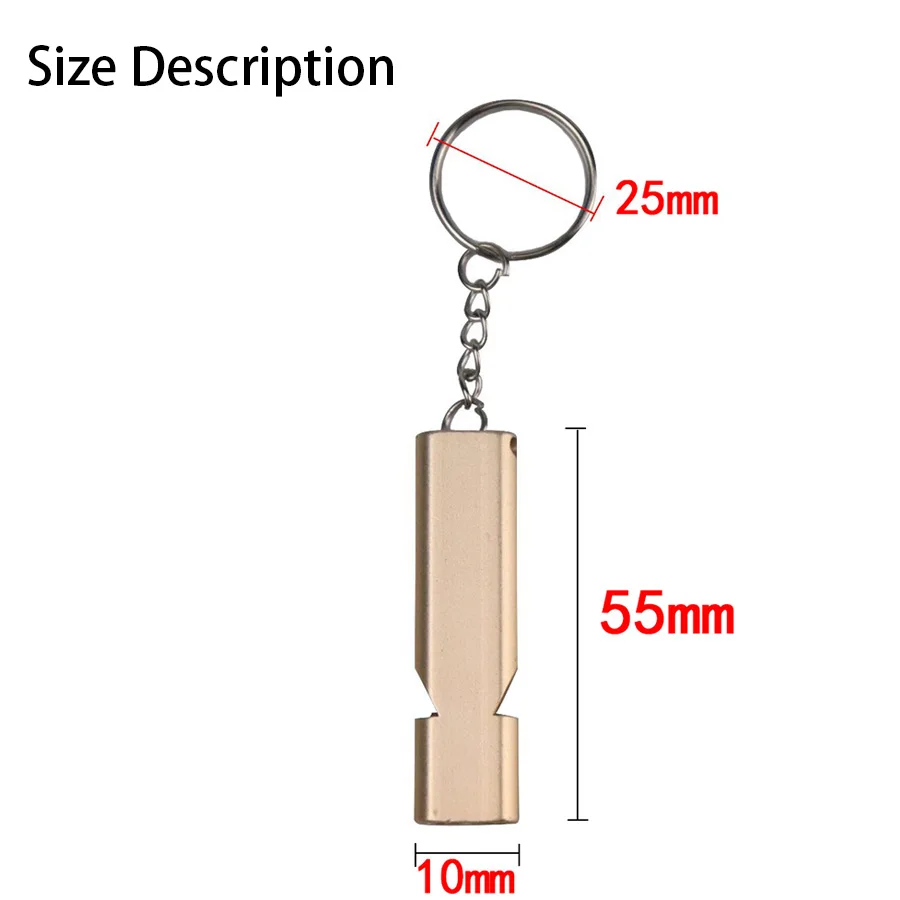 Sifflet de survie plat portable en alliage d\'aluminium, outils d\'urgence pour touristes, désert mort, football en plein air, haut décibel