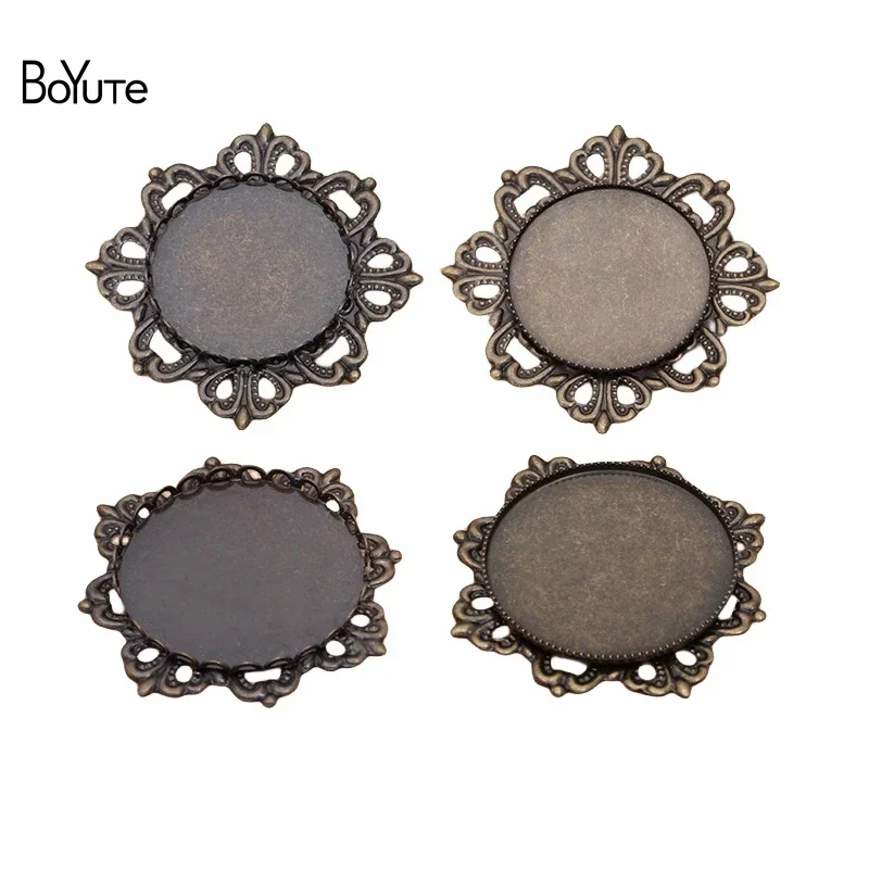 

BoYuTe Custom Made (100 Pieces/Lot) Round 20MM 25MM Cabochon Base Settings Diy Blank Tray Bezel Handmade Jewelry Materials