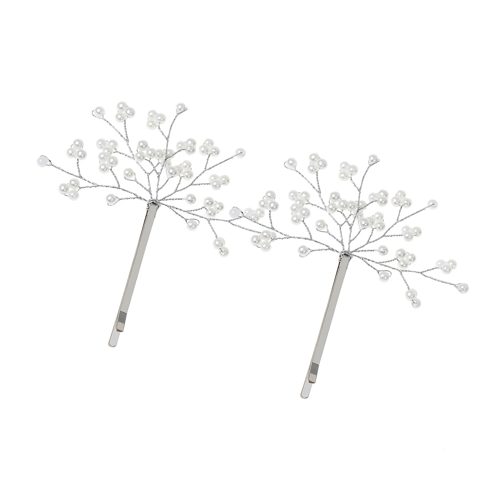 Secure Hold  2pcs Sweet Hairpin Luxurious Baby's Breath Pearl Edge Clips Suitable for Girls All Hair Types