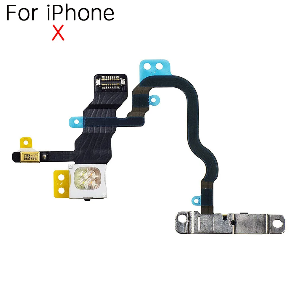 Power Volume Button Flex Cable With Flash Light Microphone For iPhone X XR XS XSMax Replacement