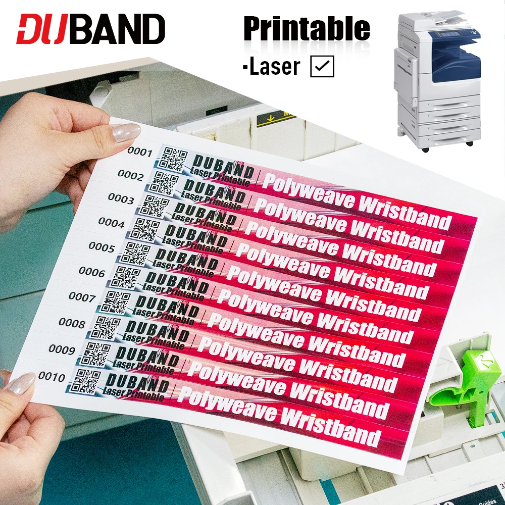 Duband Laser color-printed polyester fiber adhesive wristbands, tear-resistant,  music festivals, exhibitions, and large events