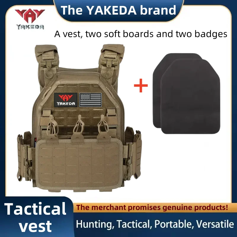 YAKEDA Taktische Weste 6094, schnell abnehmbare, leichte, lasergeschnittene Outdoor-Jagd-Weste mit schwarzen Ausrüstung und hoher Qualität 8