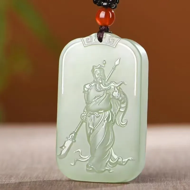 

New Natural Sapphire Guan Gong Jade Brand, Classic Retro Ethnic Style Pendant
