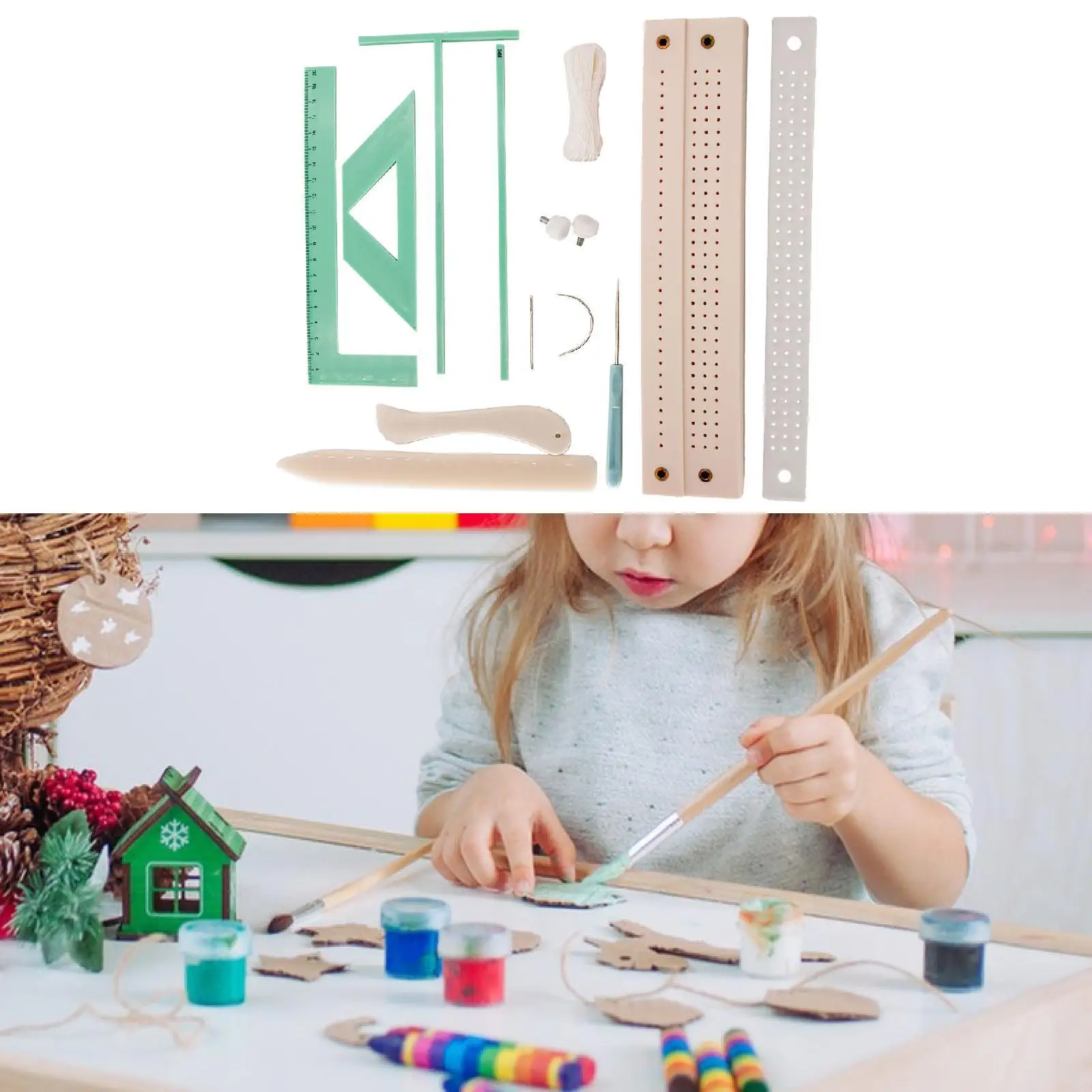 製本キット スターター ワックス糸 ストレート カーブピン DIY 工芸品 定規 初心者 縫製用品 製本クレードル