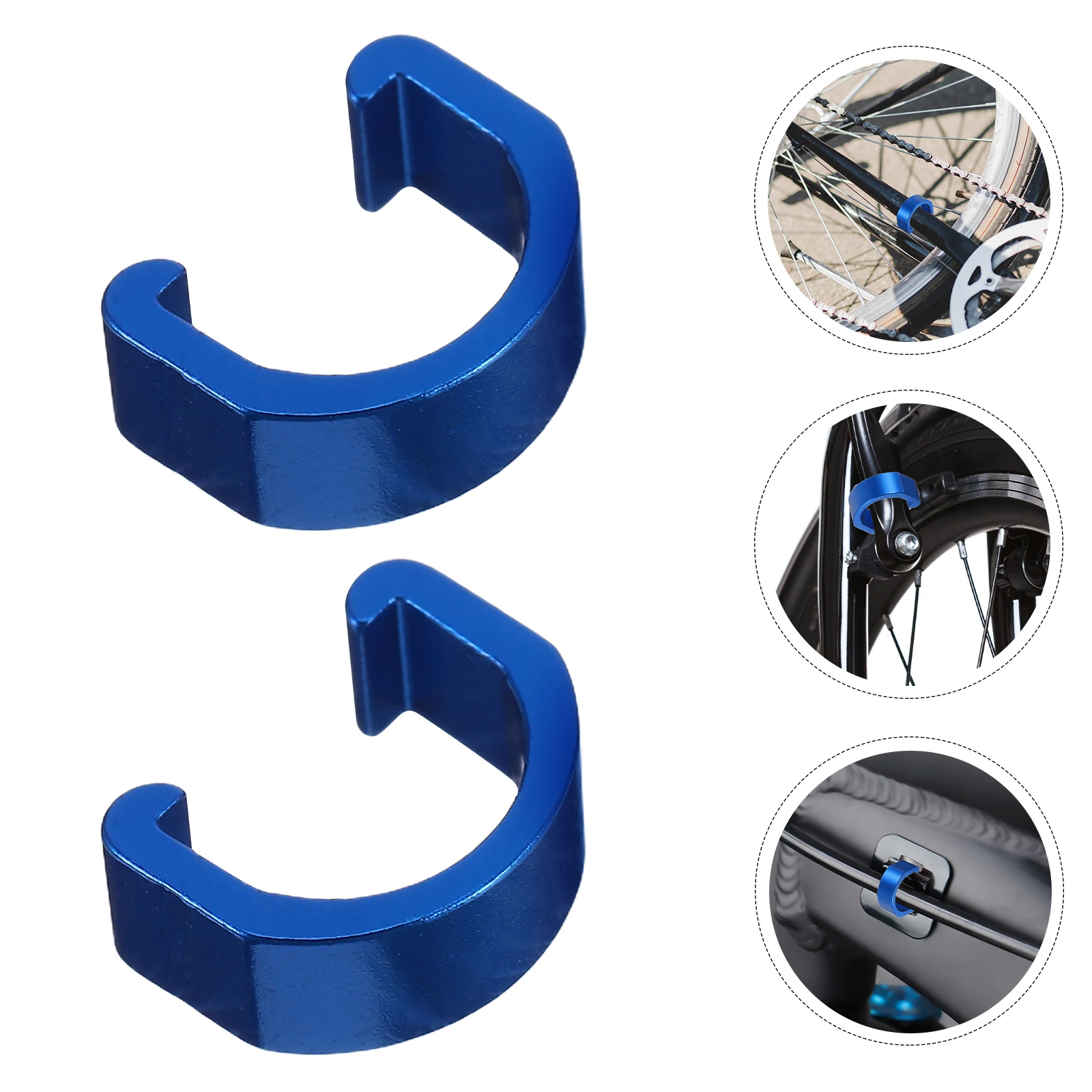 

10 PCS Bike U-shaped Cross-wire Buckle Brake Cable Clips Bicycle C-buckle Mountain Line Blue