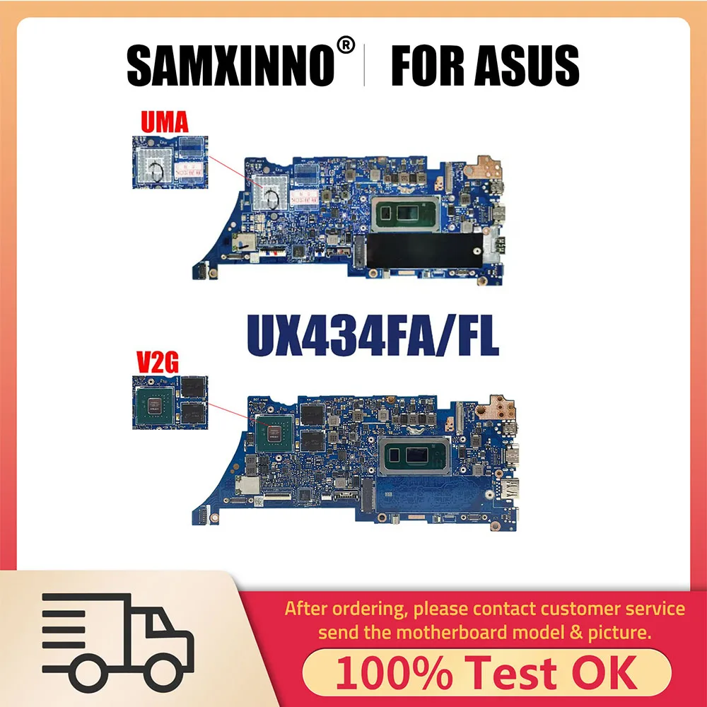 

Notebook Motherboard For ASUS UX434FL UX434FA UX334FL UX434FLC UX334FA UX463FL U4600F UX434 Mainboard i5 i7 CPU 8G 16G RAM