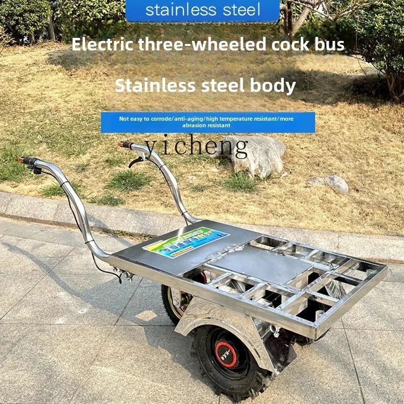 TQH stainless steel electric hand push household double wheel handling and transportation trolley