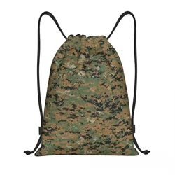 Custom Marpat Military Army Camo Drawstring Bags for Shopping Yoga Backpacks Men Women Woodland Camouflage Sports Gym Sackpack